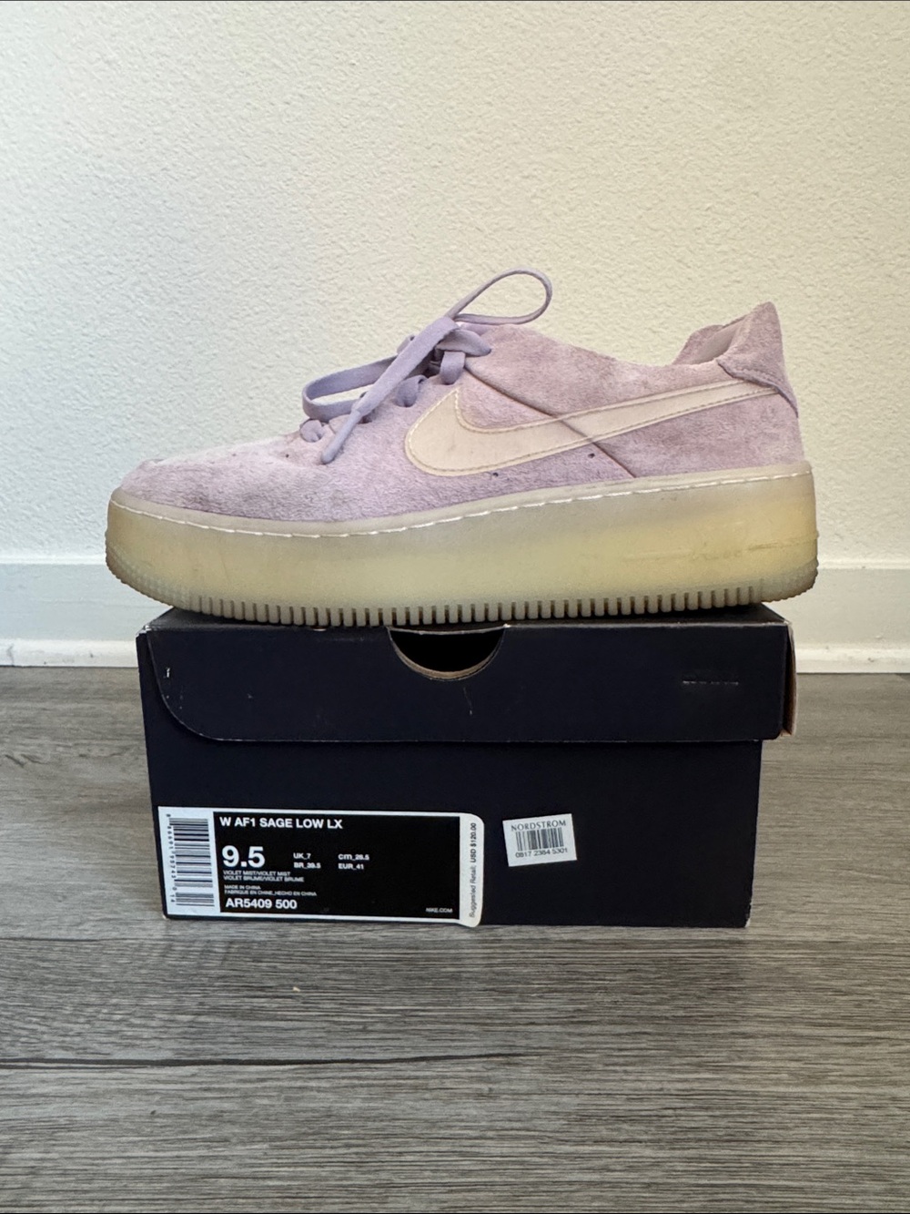 Nike Lavender Suede Platform Air Force 1 Low